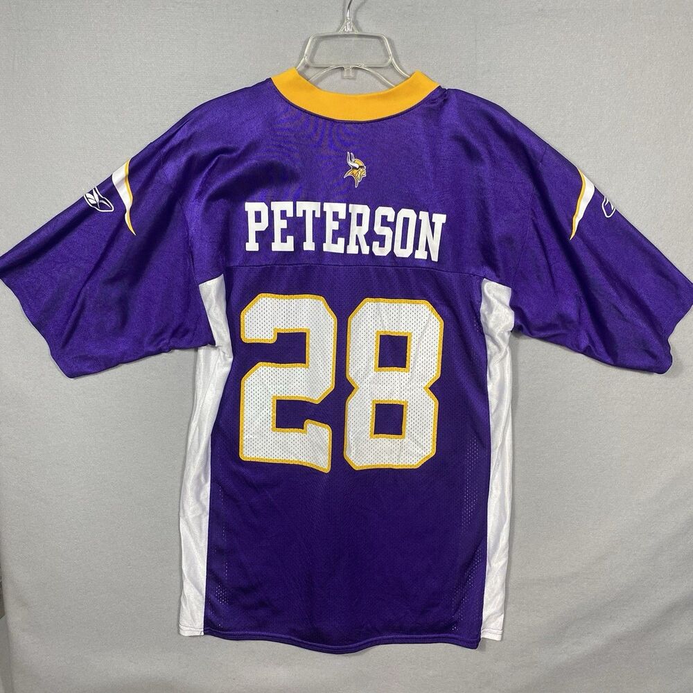 Reebok Mens Medium NFL Minnesota Vikings Adrian Peterson #28 Football Jersey